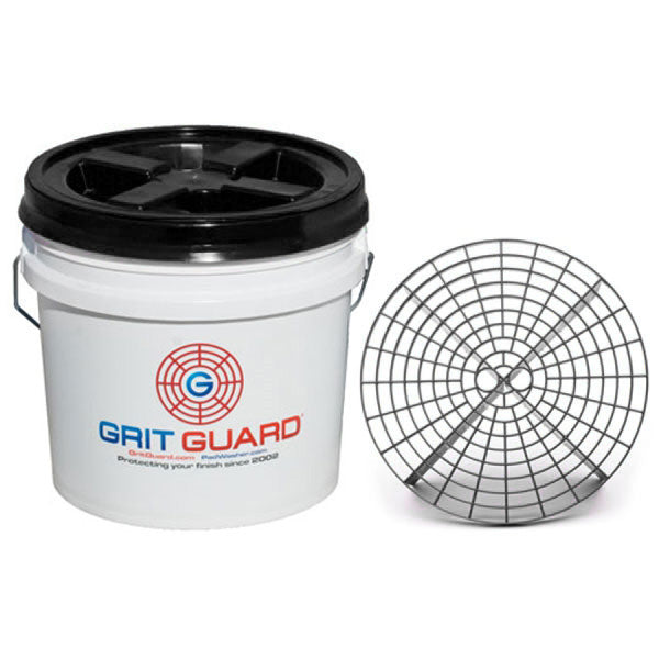 Grit Guard 5 Gallon Washing System, Including Grit Guard, 5 Gallon Bucket,  Bucket Dolly, and Gamma Seal Lid (Blue)