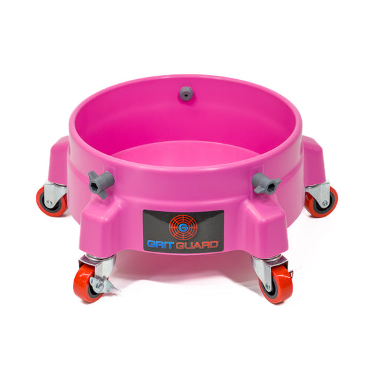 GRIT GUARD - 5 Gallon Bucket Dolly, Quality Made in The USA for Car  Washing, Construction, & Food Industry (Green, 2 Red Casters)