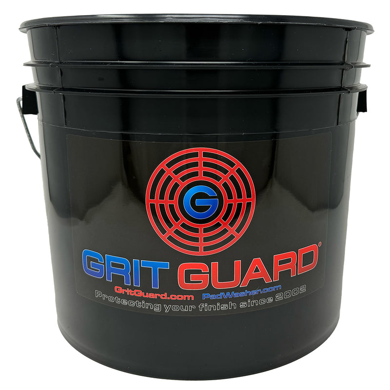 Grit Guard Bucket Insert (Red) with Washboard Bucket Insert (Black)